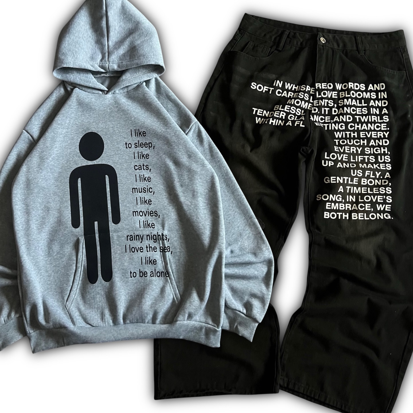 Mens Fashion Streetwear - American Pattern Letter Jeans Y2K Men