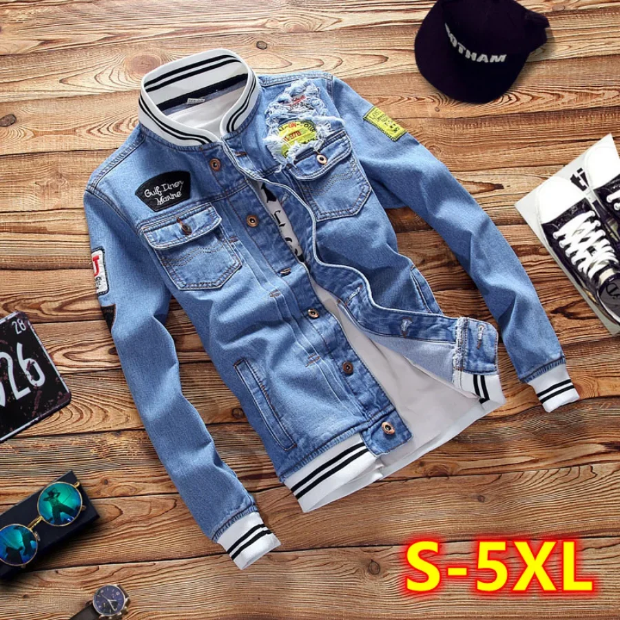 Mens Fashion Bomber Jacket - New 2026 Men's Denim Jackets Fashion
