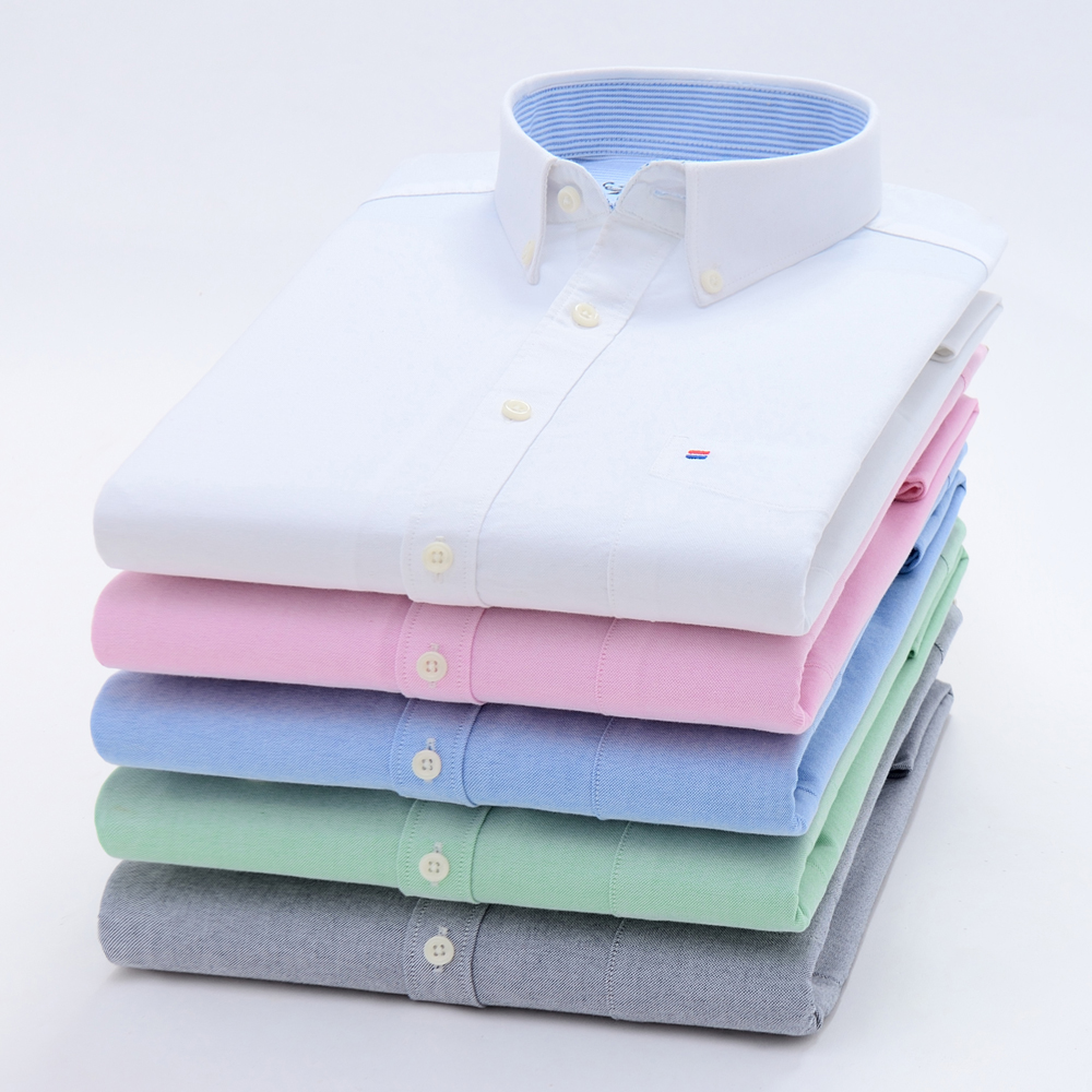 Men'S Fashion Over 60 - Men's Plaid Striped Oxford Long Sleeve