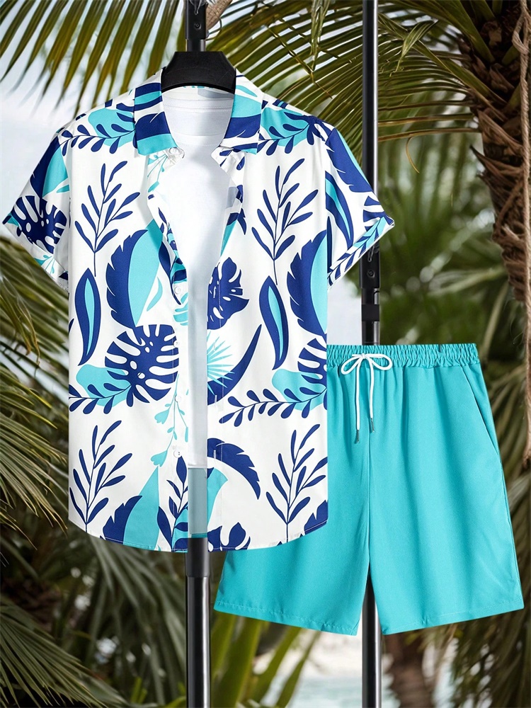 Mens Fashion Style - Men's Short-sleeved Shirt Set Artistic And