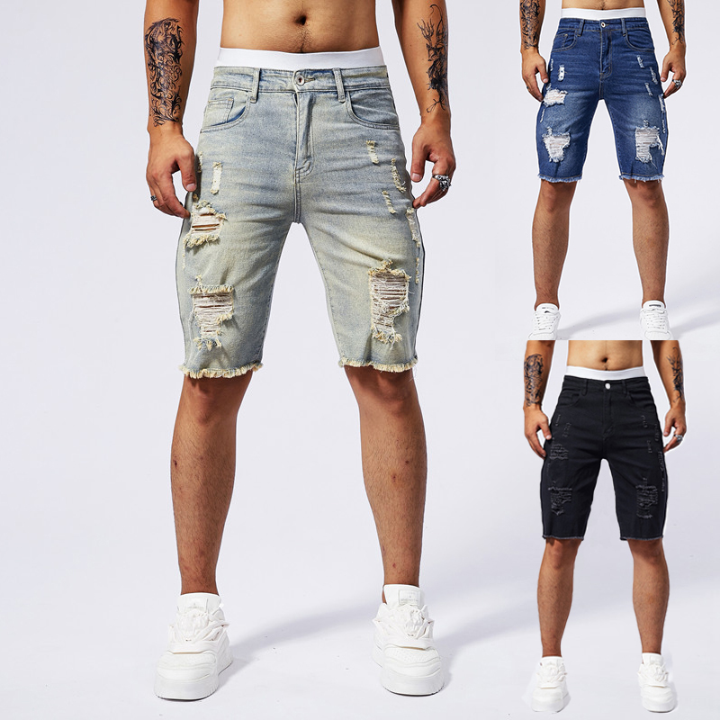 Men Fashion Jeans - 2025 Summer New Men's Ripped Denim