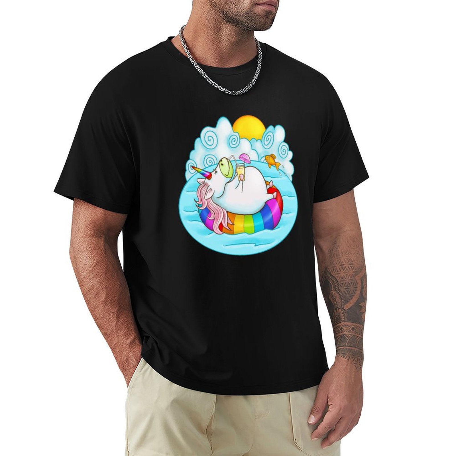 Men'S Fashion Umbrella - Unicorn on floatie drinking umbrella drink