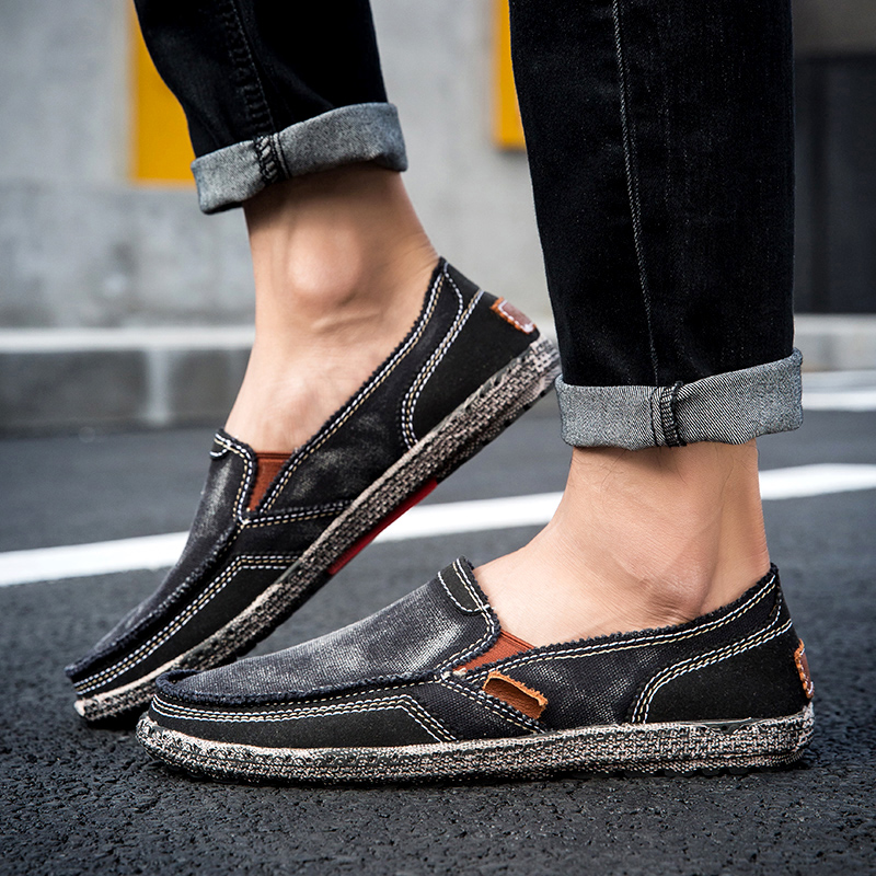 Mens Fashion Denim - Fashion Breathable Canvas Shoes Loafers New