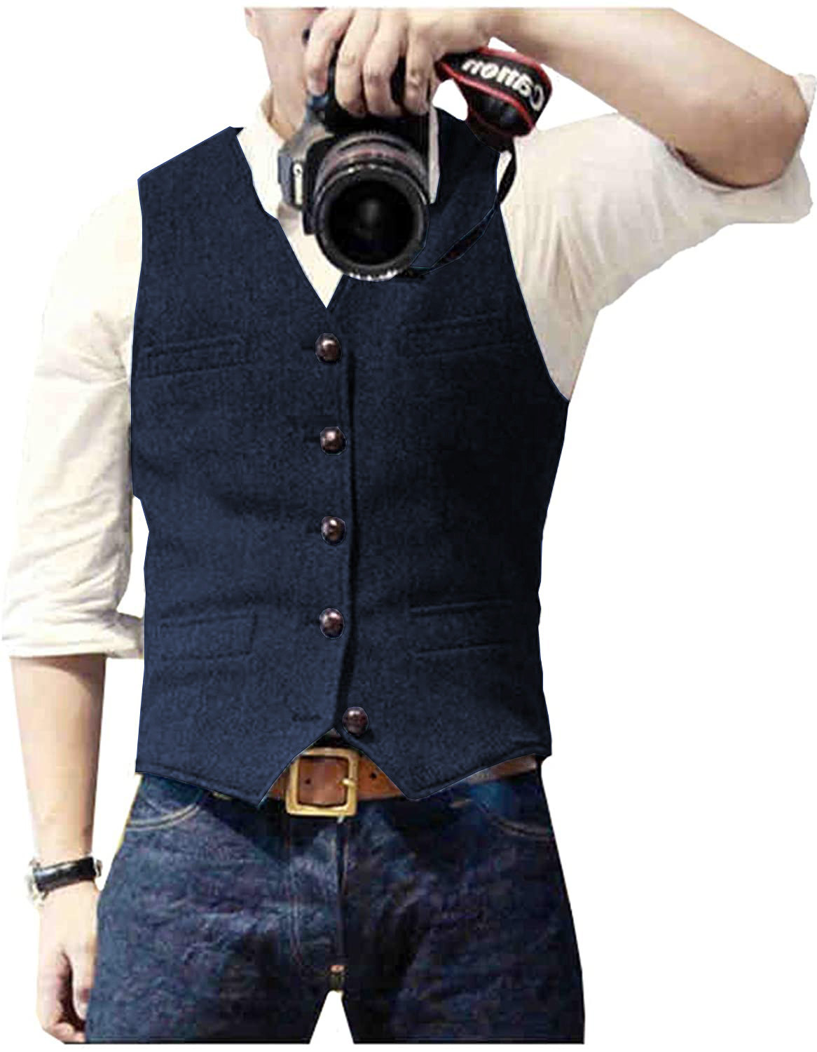 Formal Waistcoat Vest - Men's Suit Vest V Neck Wool