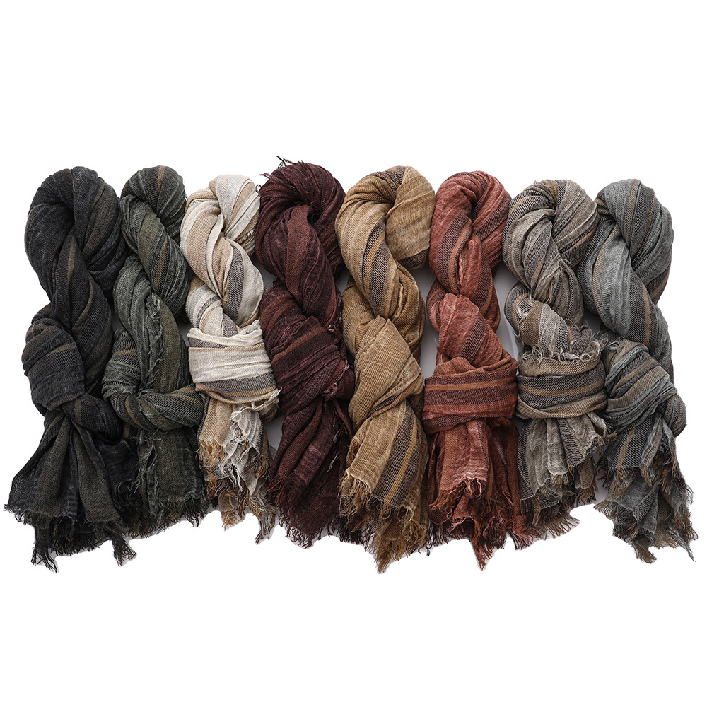 Mens Fashion Streetwear - Vintage Patchwork Striped Scarf Men Women