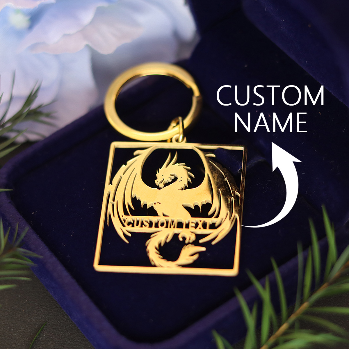 Men'S Fashion Gold Chain - QIAMNI Customized Punk Magic Dragon Keychain