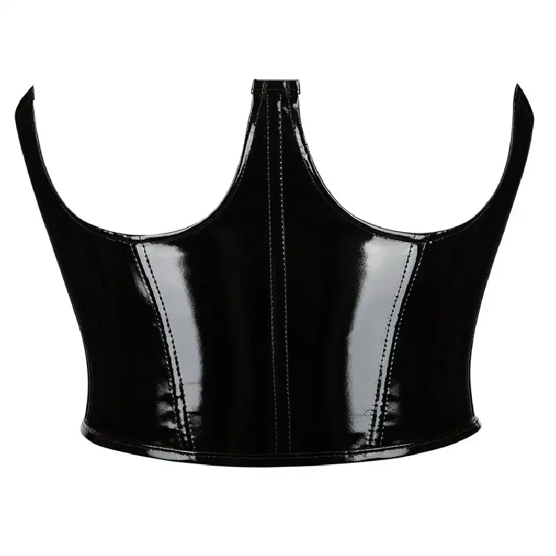 Formal Waistcoat Vest - Women Mirror Gloss Patent Leather Tri