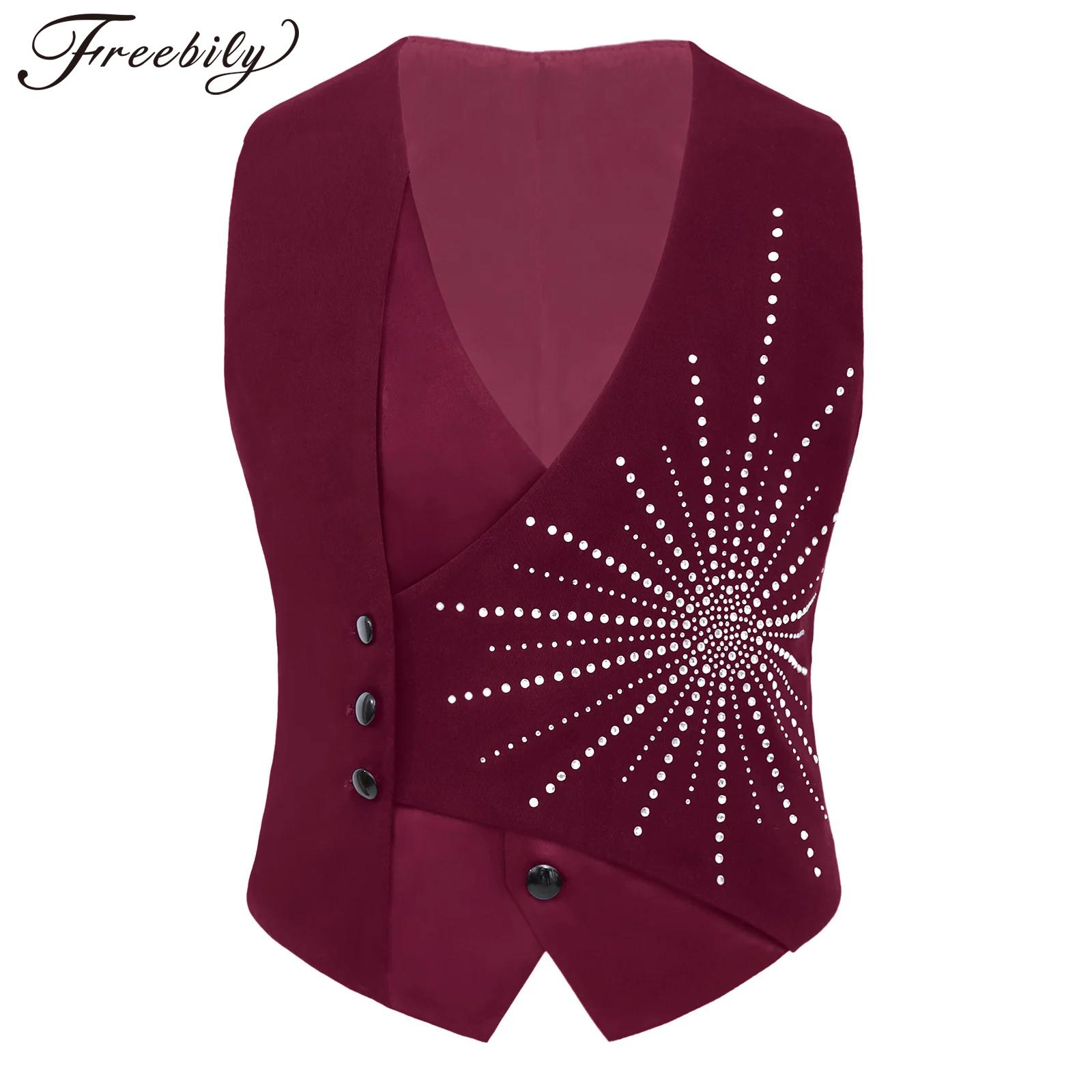 Formal Waistcoat Vest - Kids Boys Gentleman Asymmetrical Waistcoat Sparkly