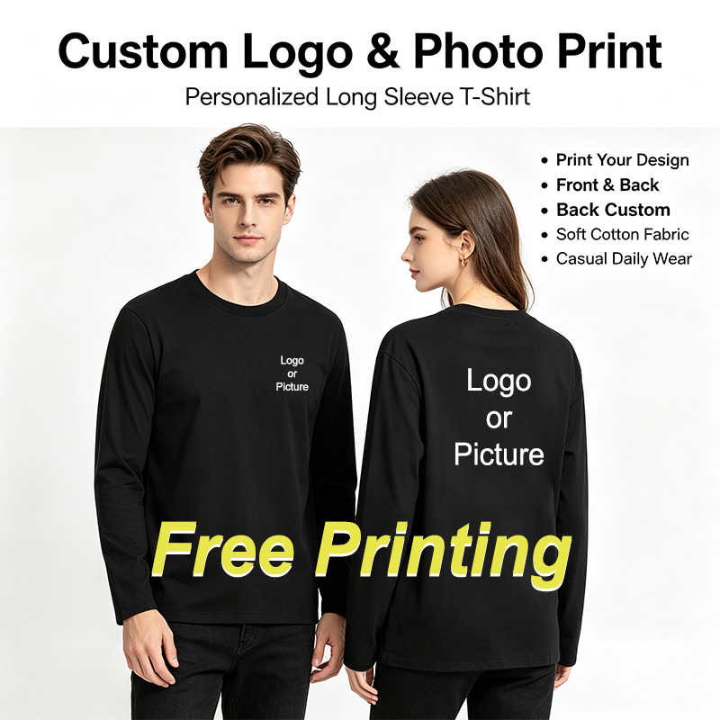 Mens Fashion Style - Customized Cotton Long Sleeve T-shirts Men