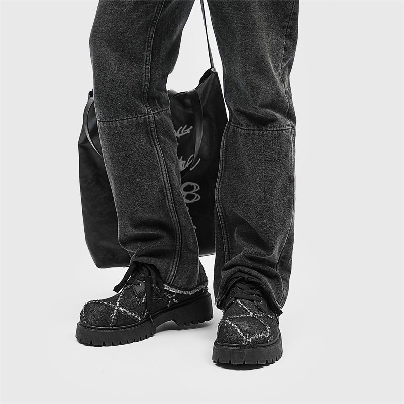 Mens Fashion Denim - Men's Autumn Stylish Thick Sole Lace-up