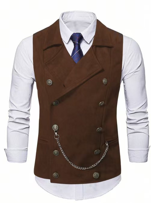 Men's Double Breasted Vest wit - огляд і ціна Formal Waistcoat Vest