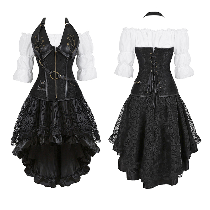 Steampunk Corset Dress Black G - огляд і ціна Formal Waistcoat Vest