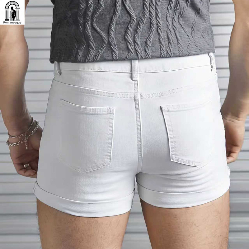 Men's Sexy Slim Fit White Deni - огляд і ціна Mens Fashion Denim