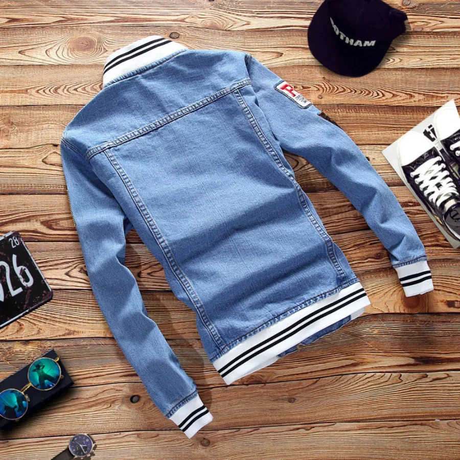 New 2026 Men's Denim Jackets F - огляд і ціна Mens Fashion Bomber Jacket