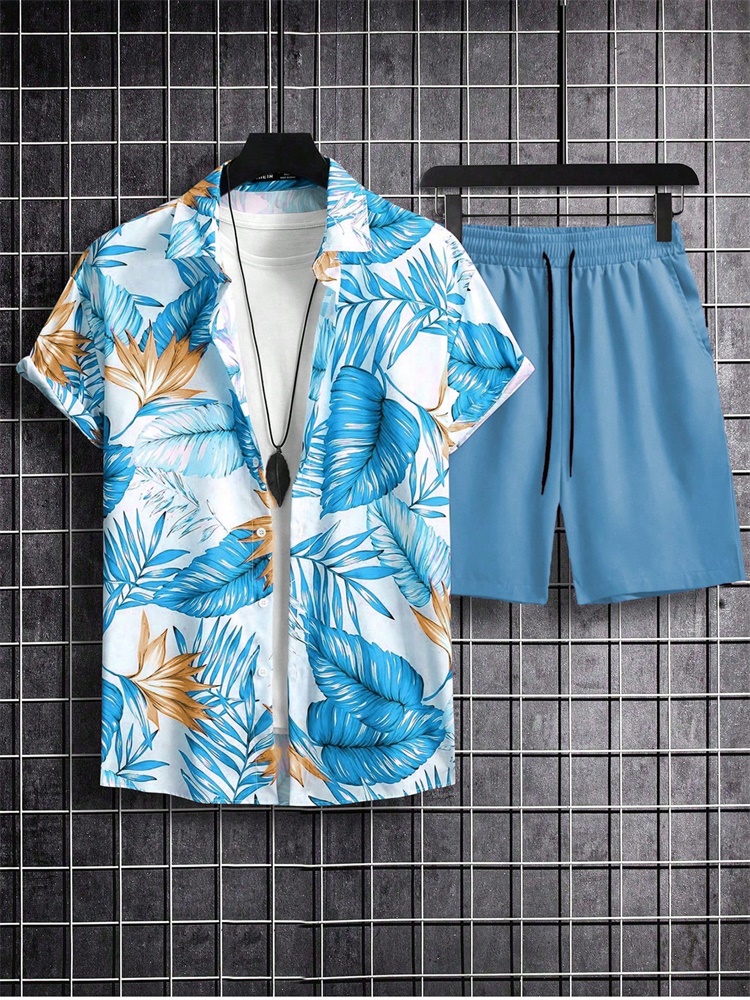 Men's Short-sleeved Shirt Set  - огляд і ціна Mens Fashion Style