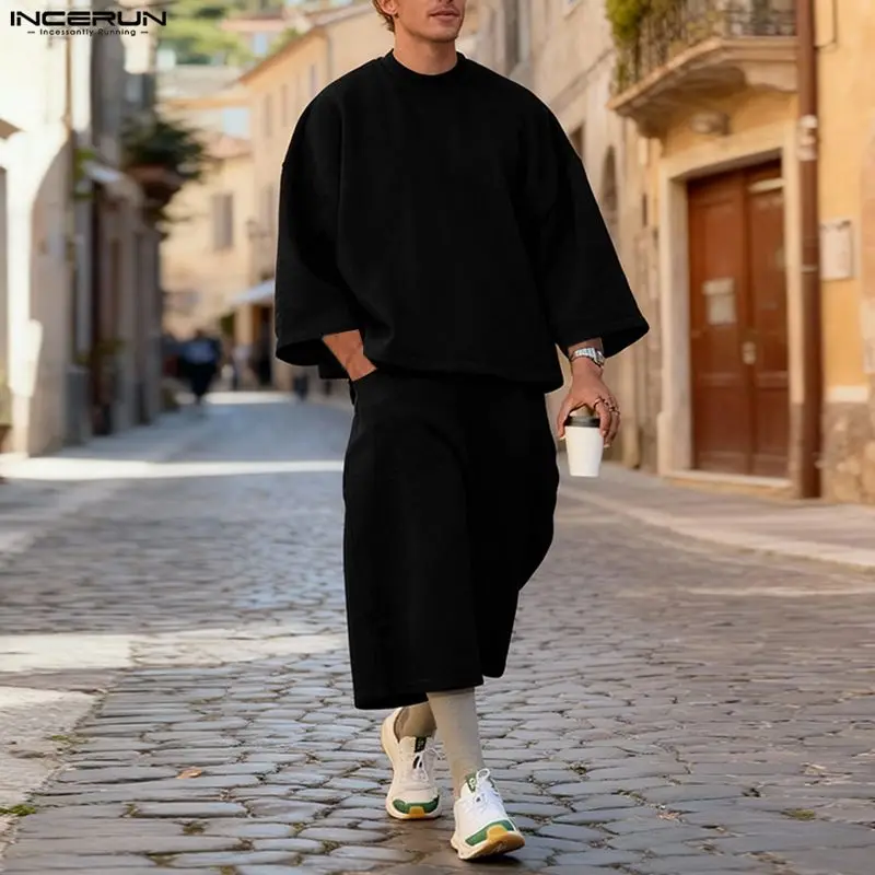 INCERUN Men Sets Solid Color B - огляд і ціна Mens Fashion Streetwear