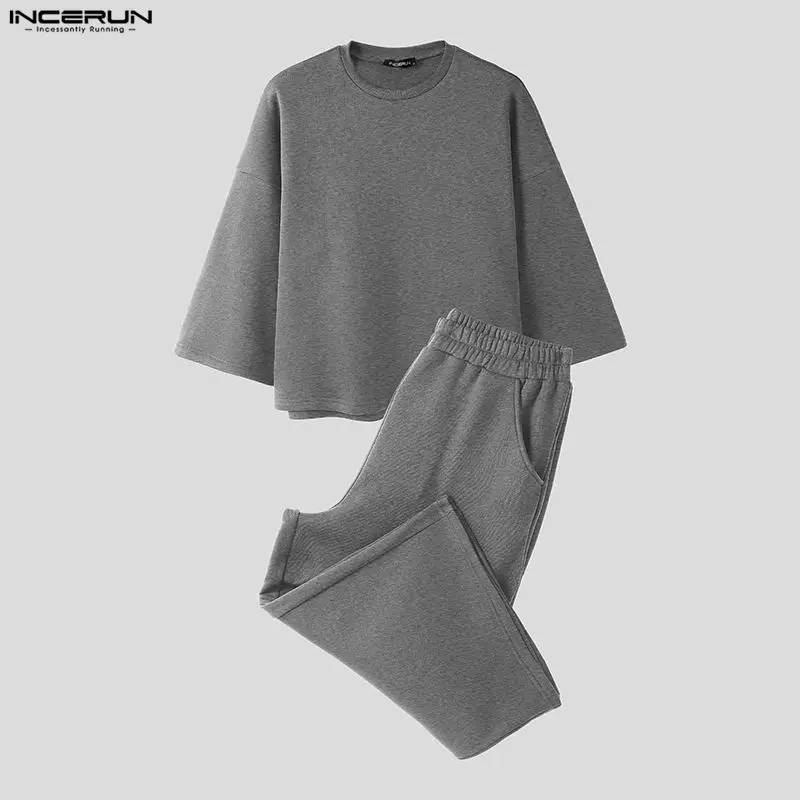 INCERUN Men Sets Solid Color B - огляд і ціна Mens Fashion Streetwear