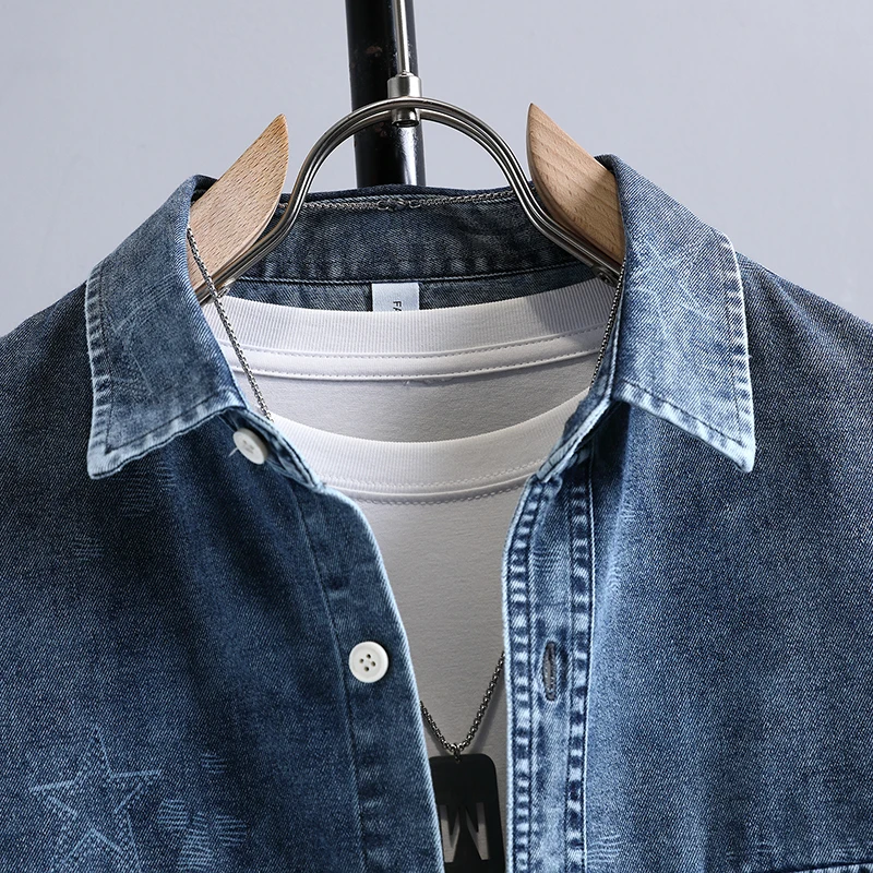 Men's Thin Denim Shirt New Sum - огляд і ціна Mens Fashion Denim