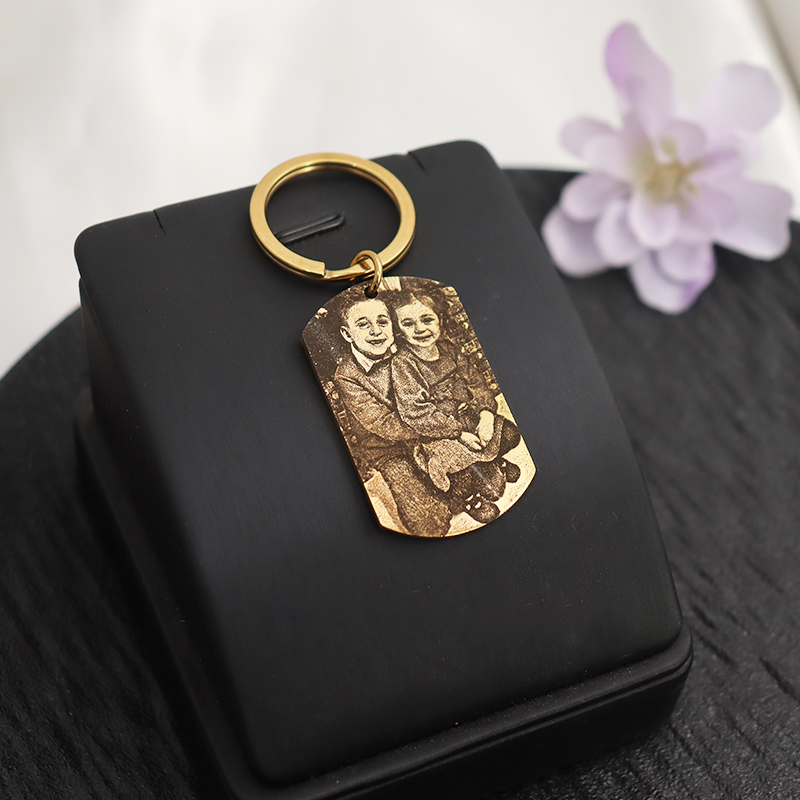 Custom Engrave Photo Keychain  - огляд і ціна Men'S Fashion Gold Chain