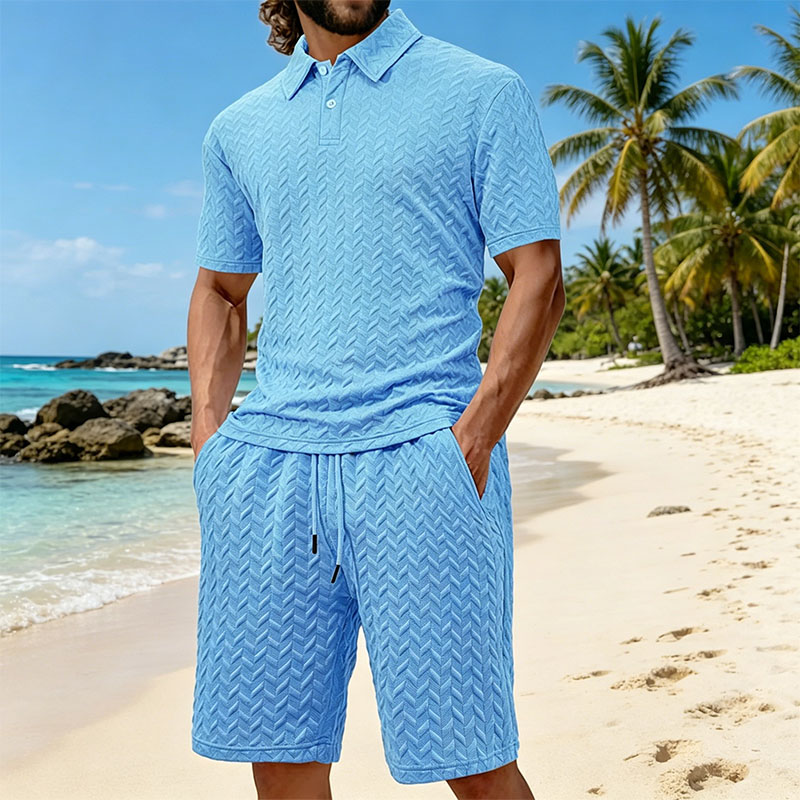 Men's summer lapel jacquard th - огляд і ціна Men'S Fashion Polo Shirt