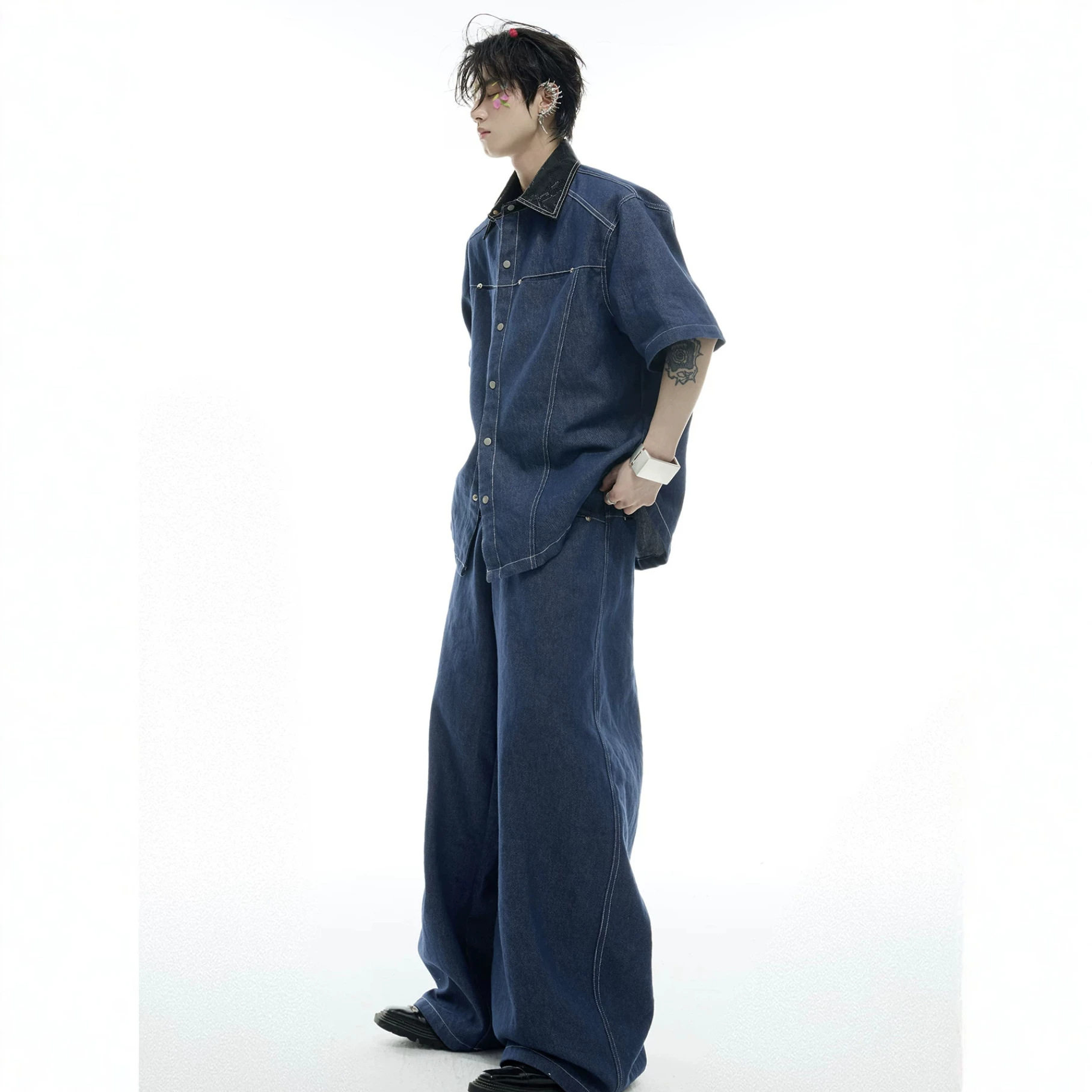 Summer Men's Denim Matching Se - огляд і ціна Mens Fashion Denim