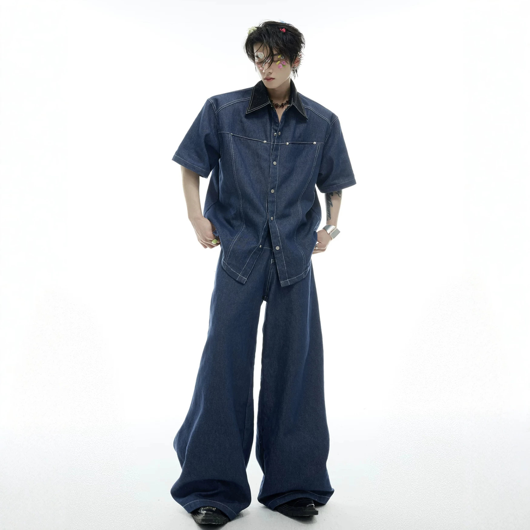 Summer Men's Denim Matching Se - огляд і ціна Mens Fashion Denim