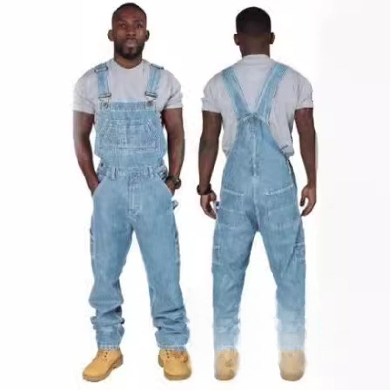 Mens Ripped Denim Overalls wit - огляд і ціна Mens Fashion Denim