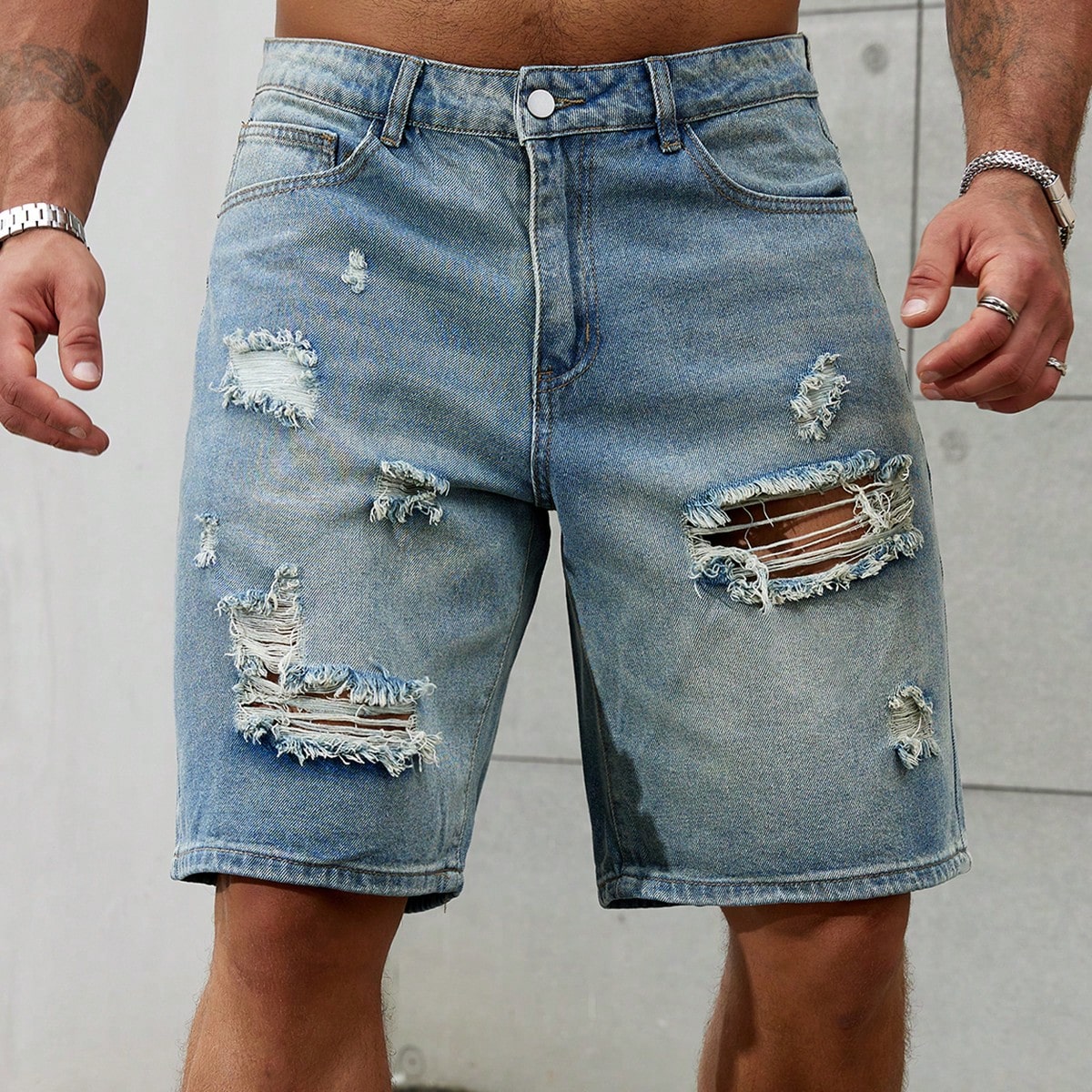 New Fashion Mens Ripped Short  - огляд і ціна Mens Fashion Denim