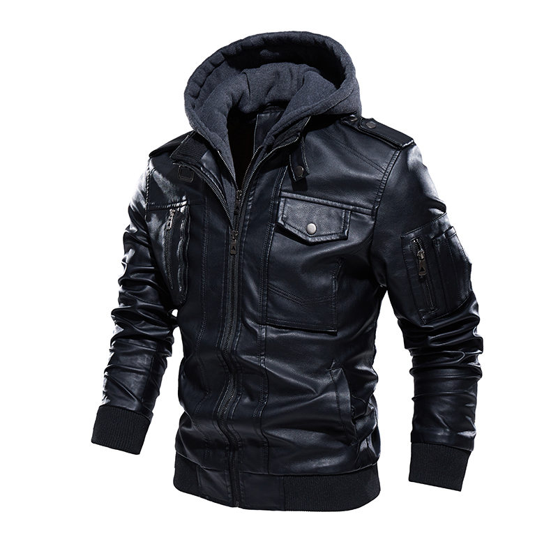 Motorcycle Leather Jacket Men' - огляд і ціна Mens Fashion Bomber Jacket