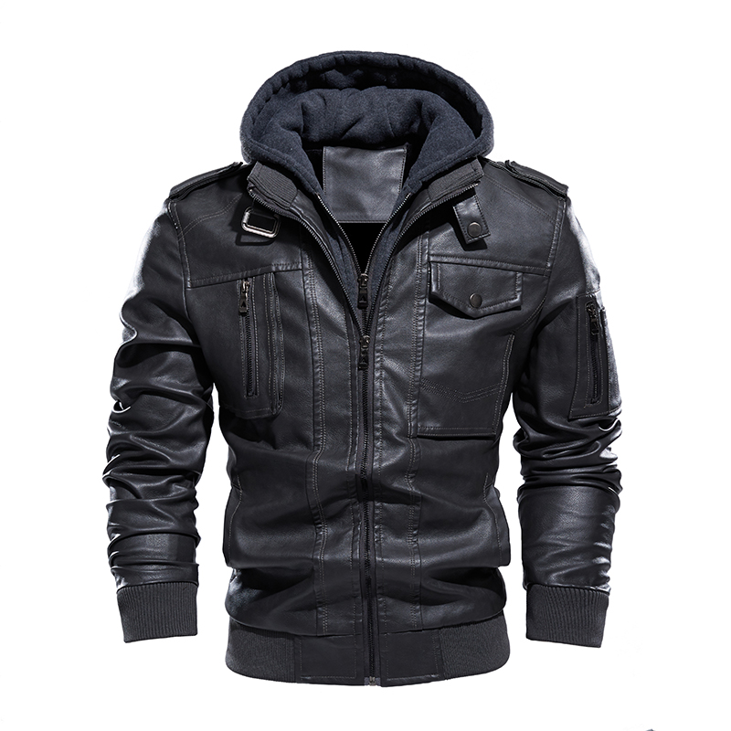 Motorcycle Leather Jacket Men' - огляд і ціна Mens Fashion Bomber Jacket