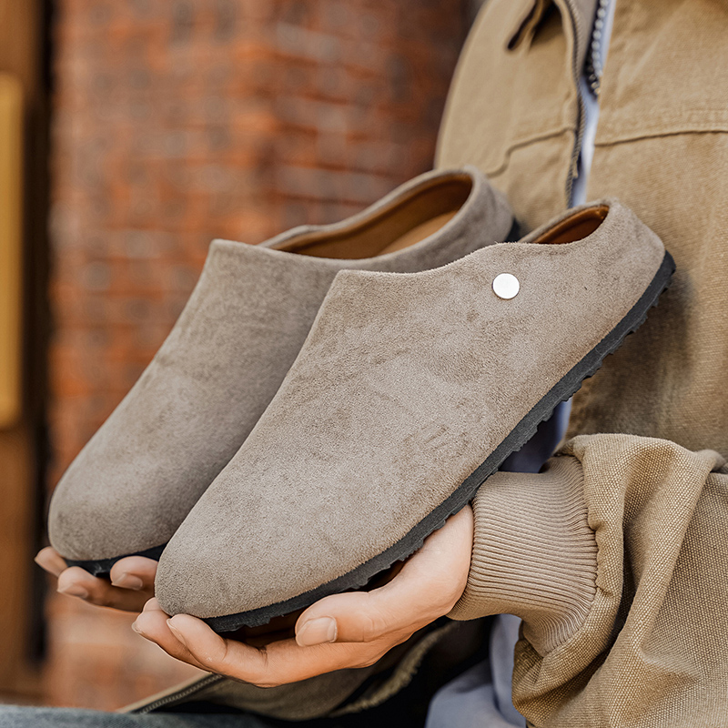 Men Suede Leather Slippers Mul - огляд і ціна Mens Fashion Mullet