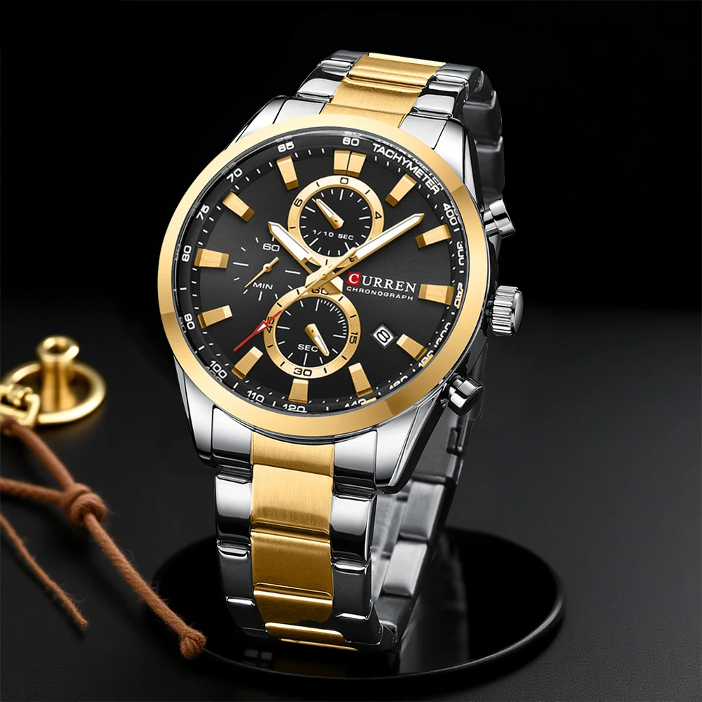 CURREN Casual Quartz Chrono Sp - огляд і ціна Mens Fashion Bracelet