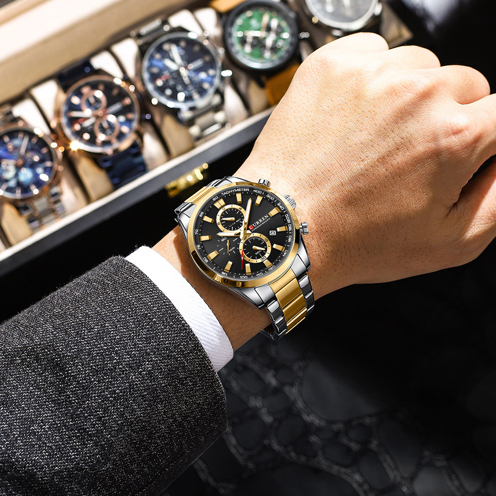 CURREN Casual Quartz Chrono Sp - огляд і ціна Mens Fashion Bracelet