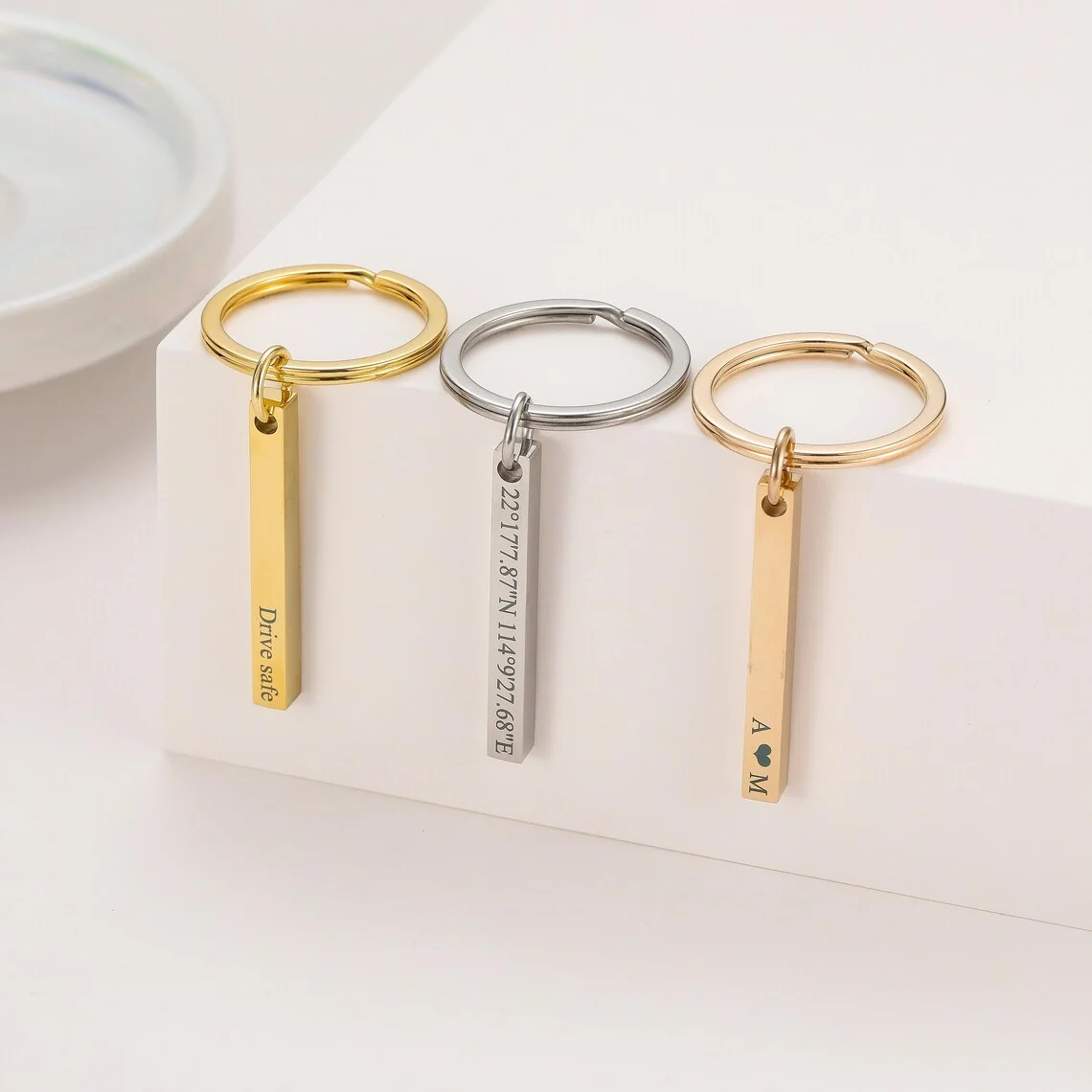 Personalized Engraved Bar Keyc - огляд і ціна Men'S Fashion Gold Chain