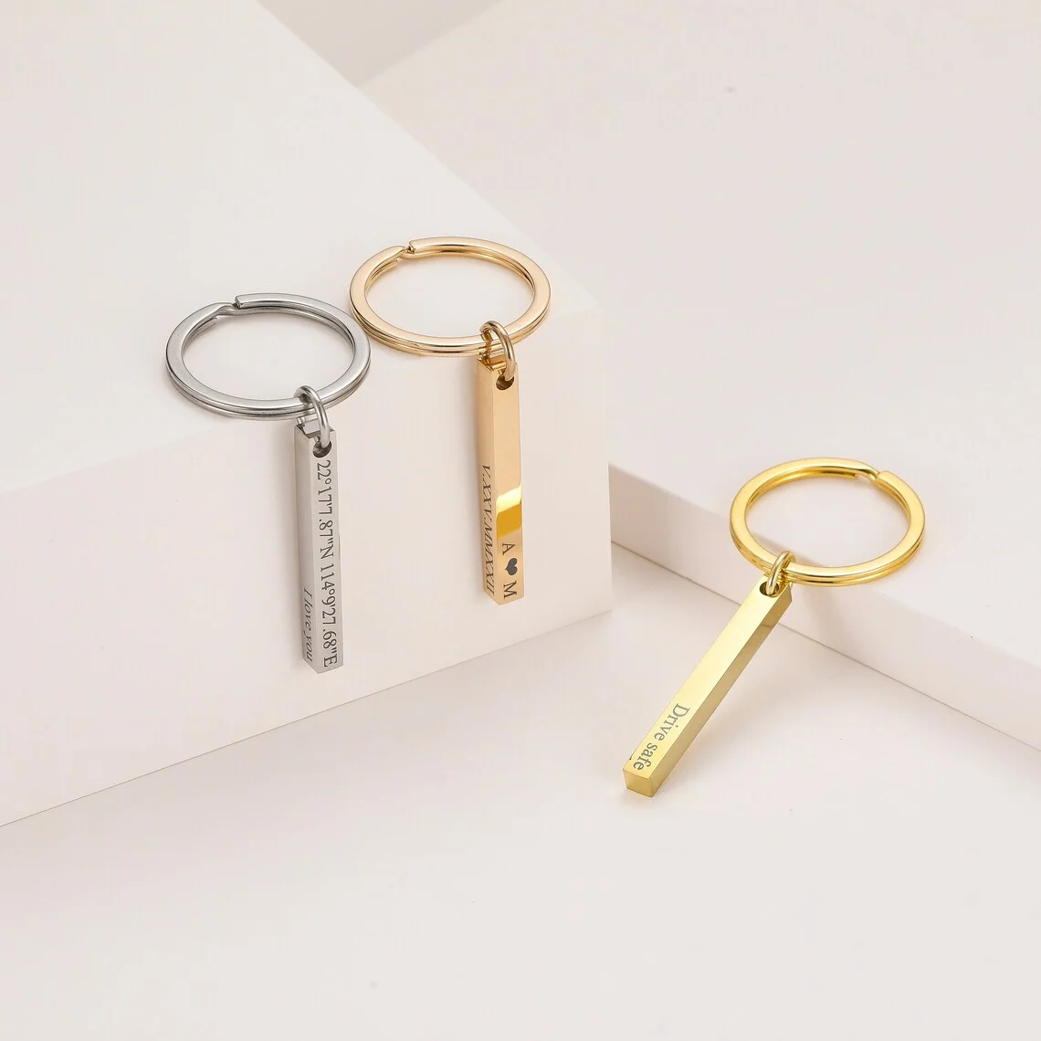 Personalized Engraved Bar Keyc - огляд і ціна Men'S Fashion Gold Chain