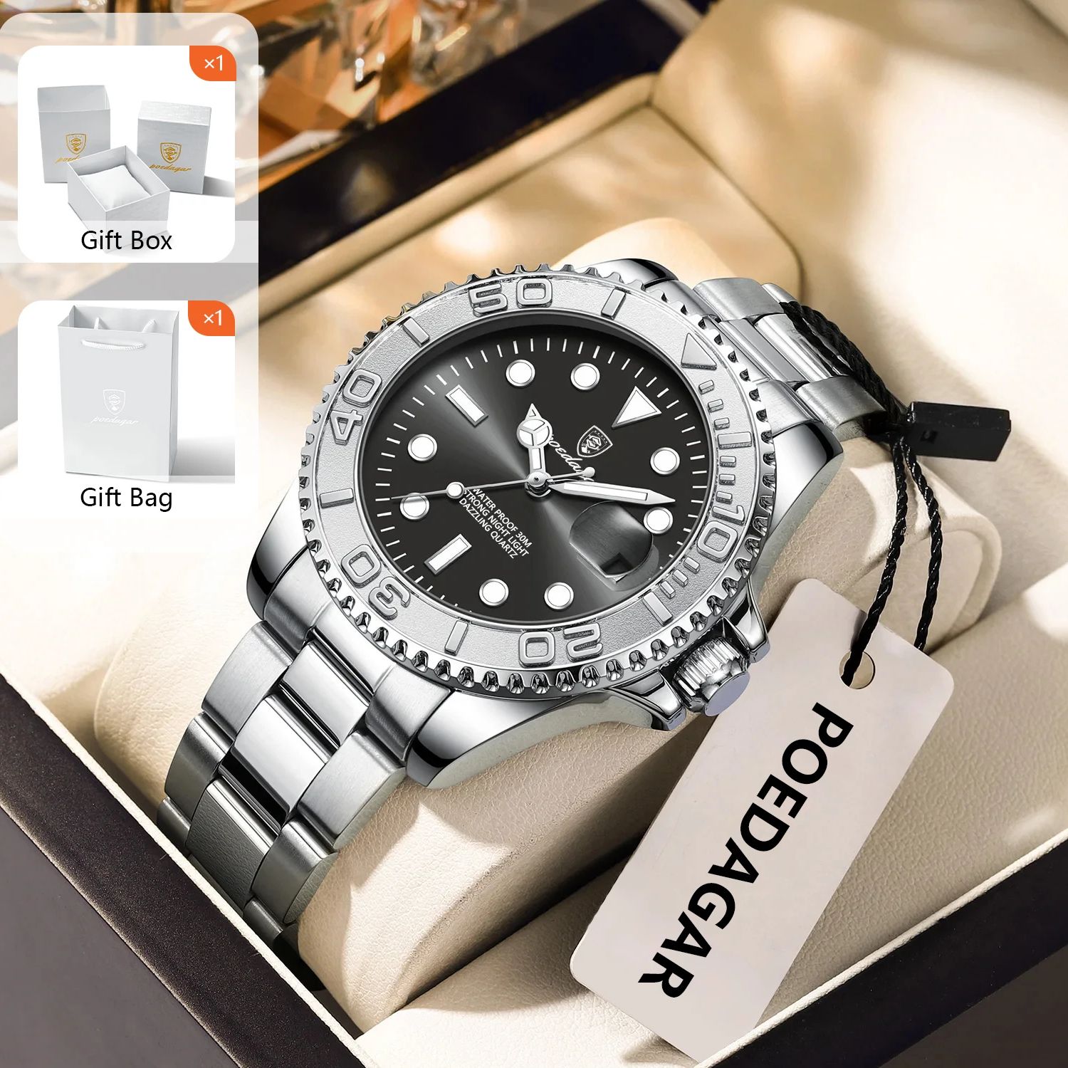 POEDAGAR Trendy Sport Man Watc - огляд і ціна Mens Fashion Bracelet