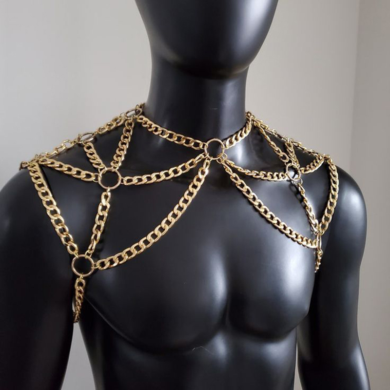 Punk Men Shoulder Body Chain B - огляд і ціна Men'S Fashion Gold Chain