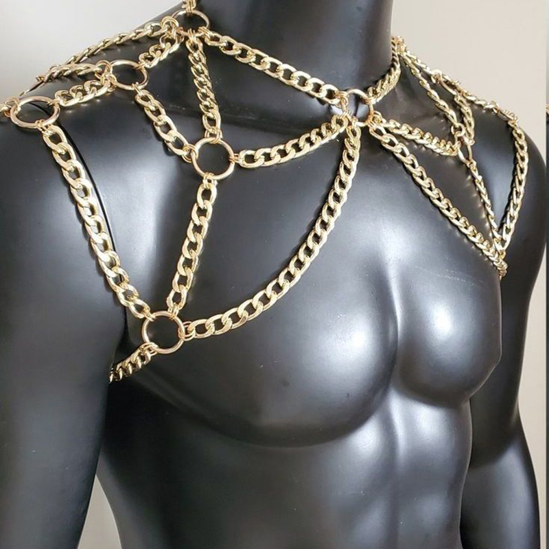 Punk Men Shoulder Body Chain B - огляд і ціна Men'S Fashion Gold Chain