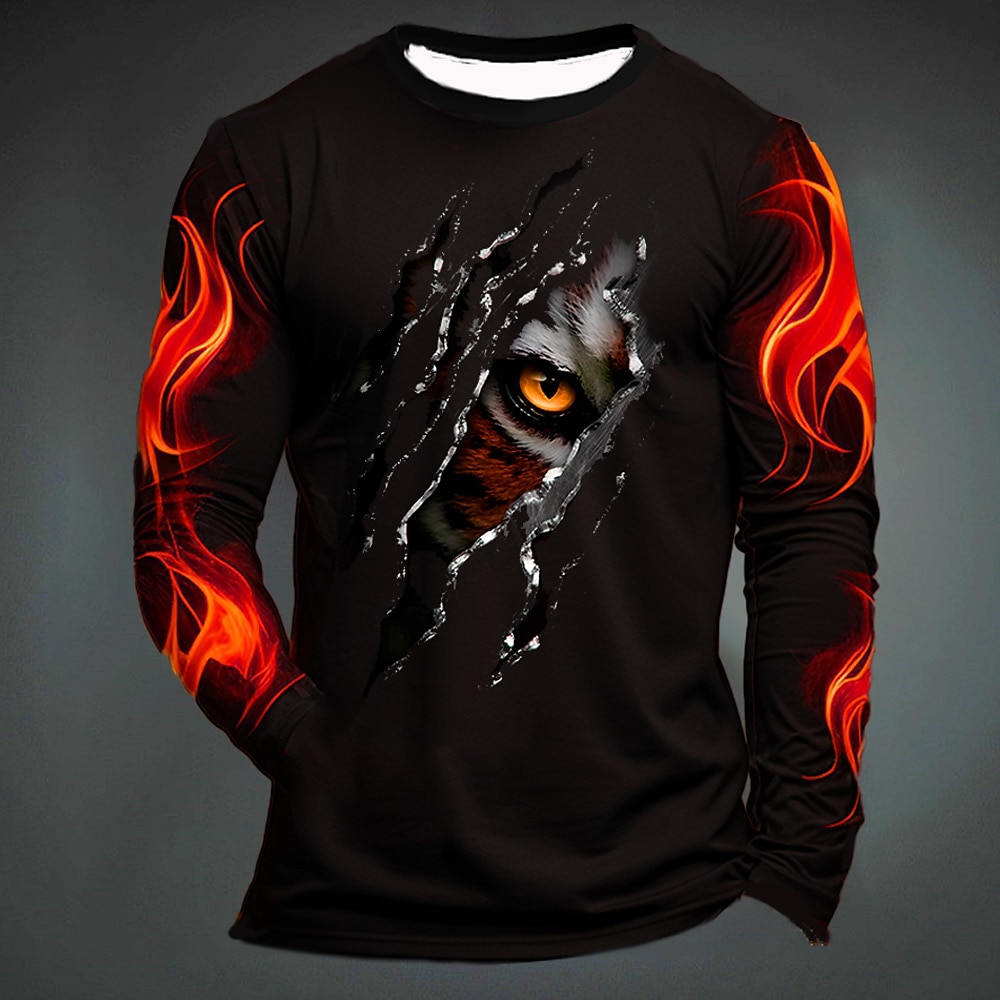 Funny Tiger Print T Shirt For  - огляд і ціна Men'S Fashion Y2K