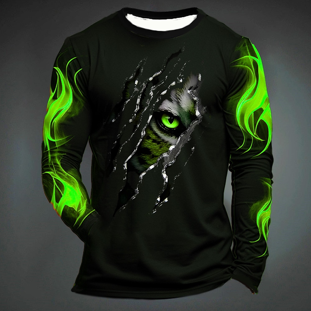 Funny Tiger Print T Shirt For  - огляд і ціна Men'S Fashion Y2K