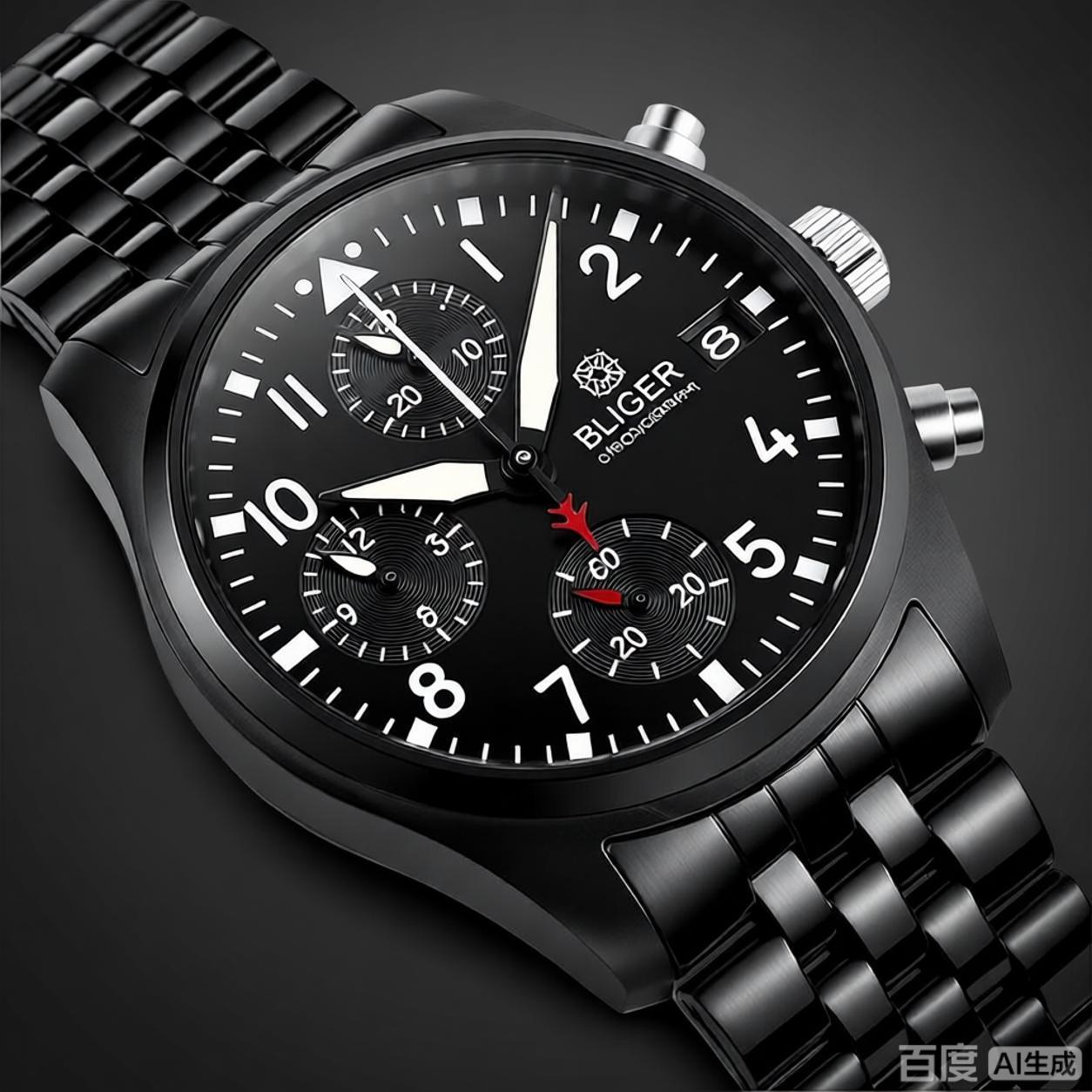 BLIGER Full Black Brushed 38mm - огляд і ціна Mens Fashion Bracelet