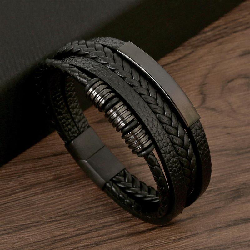 Classic Men's Leather Bracelet - огляд і ціна Mens Fashion Combination