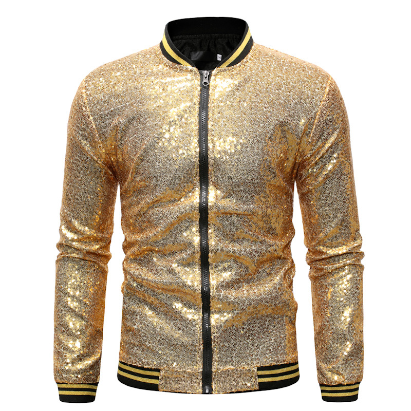 Shiny Sequins Sparkle Bomber J - огляд і ціна Mens Fashion Bomber Jacket