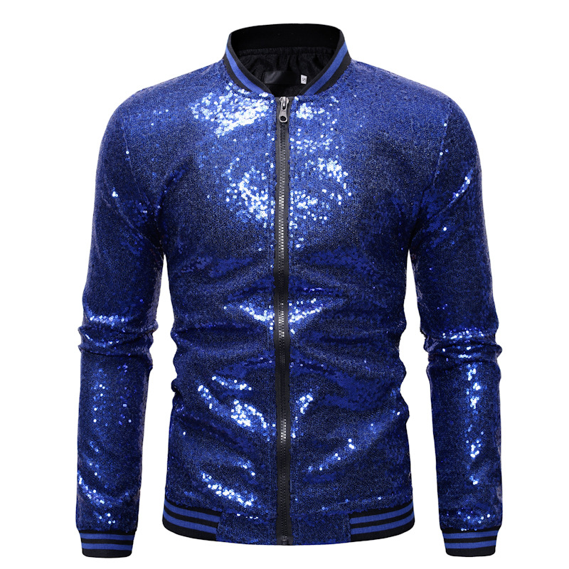 Shiny Sequins Sparkle Bomber J - огляд і ціна Mens Fashion Bomber Jacket