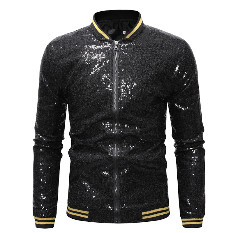 Shiny Sequins Sparkle Bomber J - огляд і ціна Mens Fashion Bomber Jacket