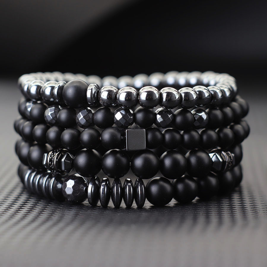 Premium Bracelet Set Men Natur - огляд і ціна Mens Fashion Combination
