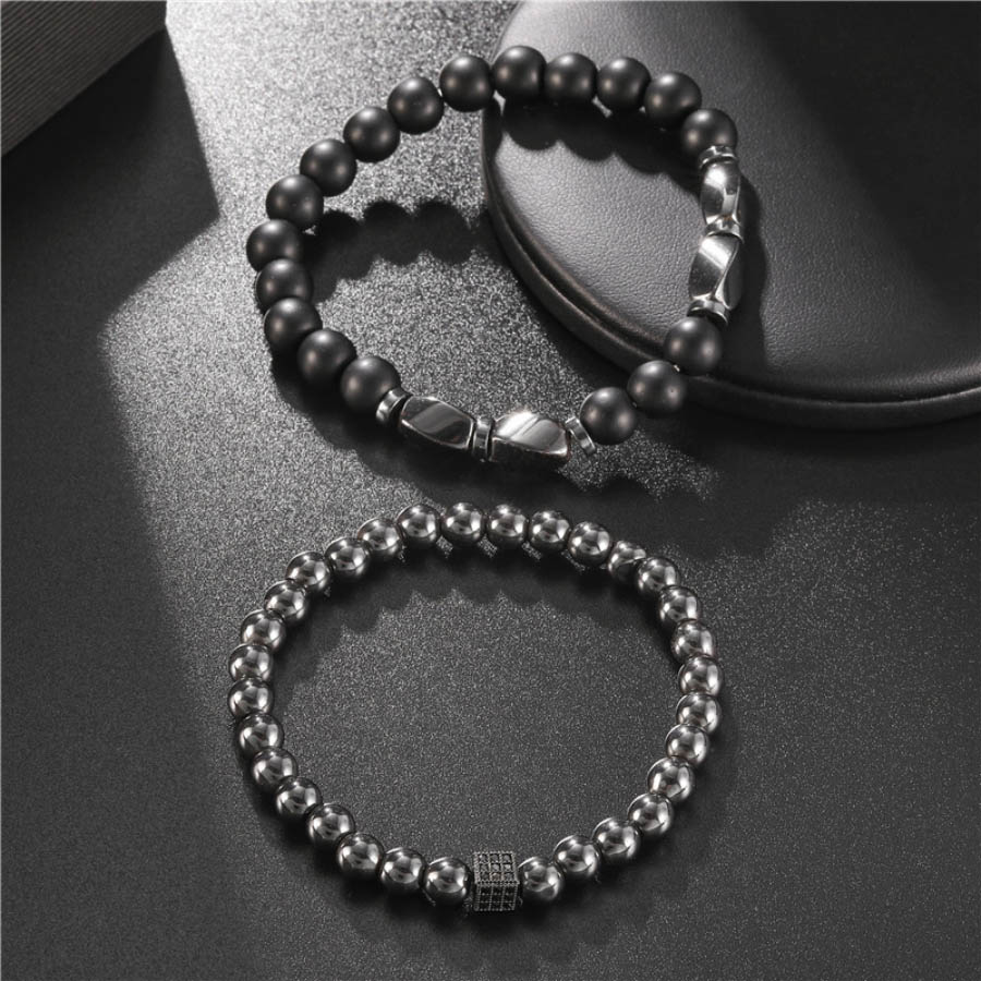 Premium Bracelet Set Men Natur - огляд і ціна Mens Fashion Combination