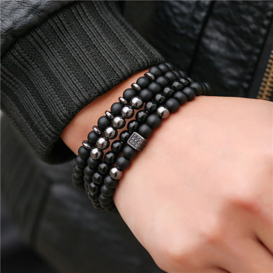Premium Bracelet Set Men Natur - огляд і ціна Mens Fashion Combination