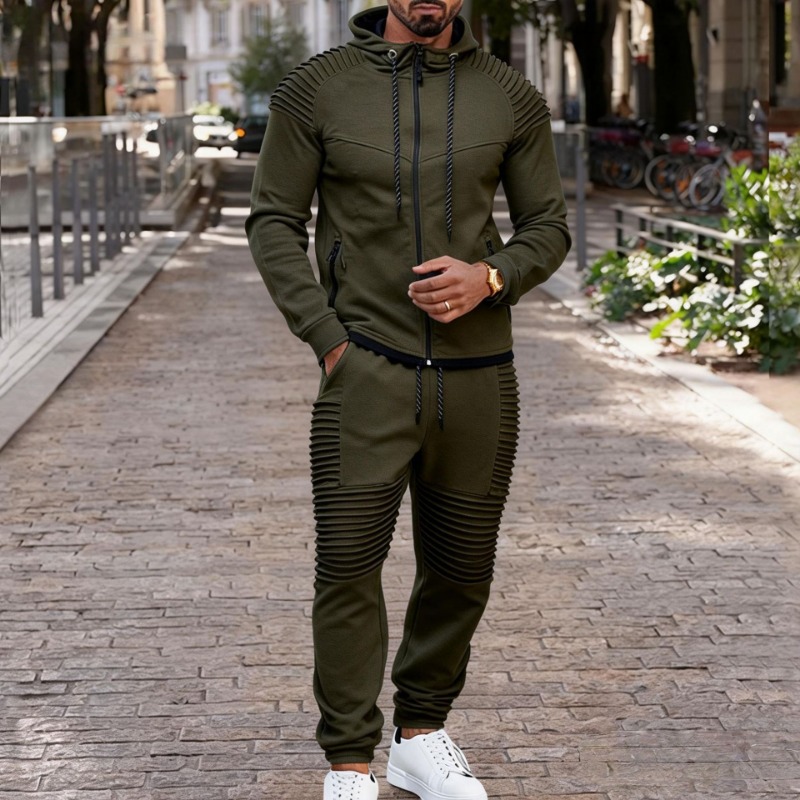 Men's Pleated Detail Full Zip  - огляд і ціна Jogger Sweatpants Men