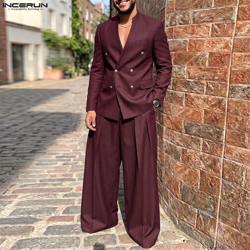 INCERUN Men's Sets Solid Color - огляд і ціна Mens Fashion Streetwear